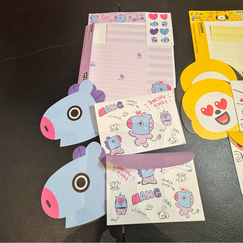 Lot of 3 BT21 Mang Chimny Tata Stationery Set
